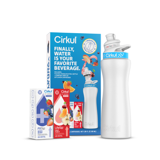 22oz. White Stainless Steel Bottle Starter Kit - Outdoor Carry Pack