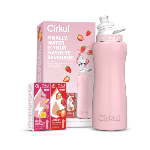 32oz. Blush Pink Stainless Steel Bottle Starter Kit - Travel Carry Ready