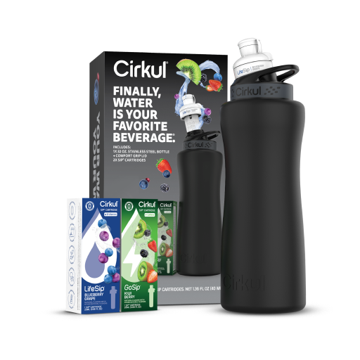 32oz. Matte Black Stainless Steel Bottle Starter Kit - Modern Carry Style